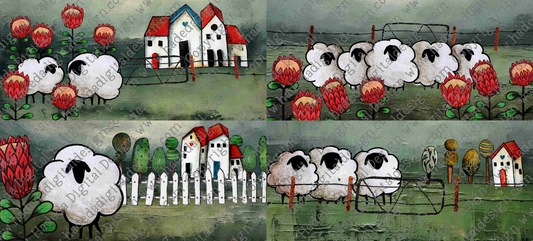 Artsy Sheep and Protea Mugwrap Blank - Sublimation, Digital and DTF Printing