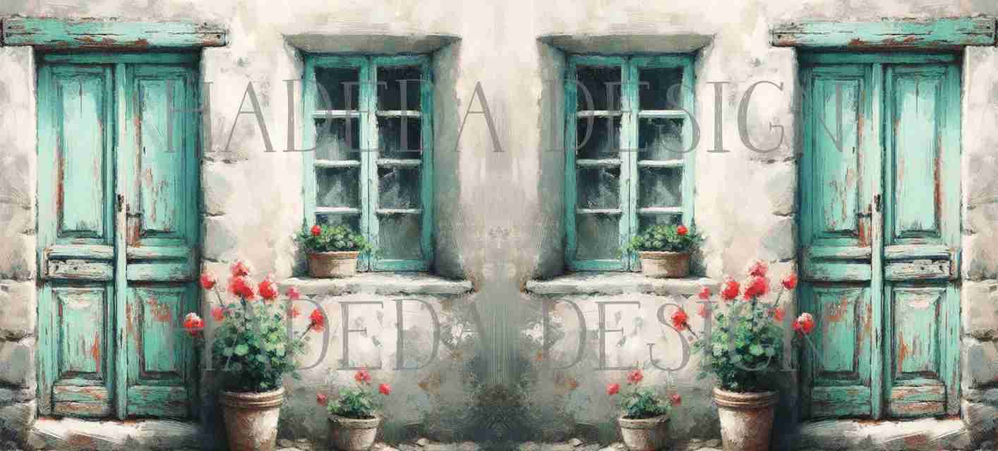 ArtWrap for Mugs Karoo Scenes Aqua - Mug Wrap Digital Designs for Sublimation of Standard Mug