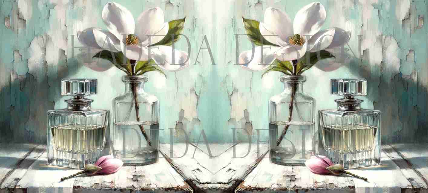 ArtWrap for Mugs Magnolia and Perfume  - Mug Wrap Digital Designs for Sublimation of Standard Mug