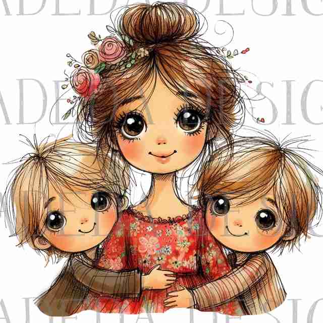 Mother's Day - Moms and Sons -  PNG Elements - Sublimation, Digital and DTF Printing