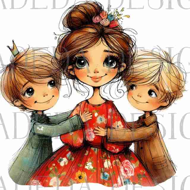 Mother's Day - Moms and Sons -  PNG Elements - Sublimation, Digital and DTF Printing