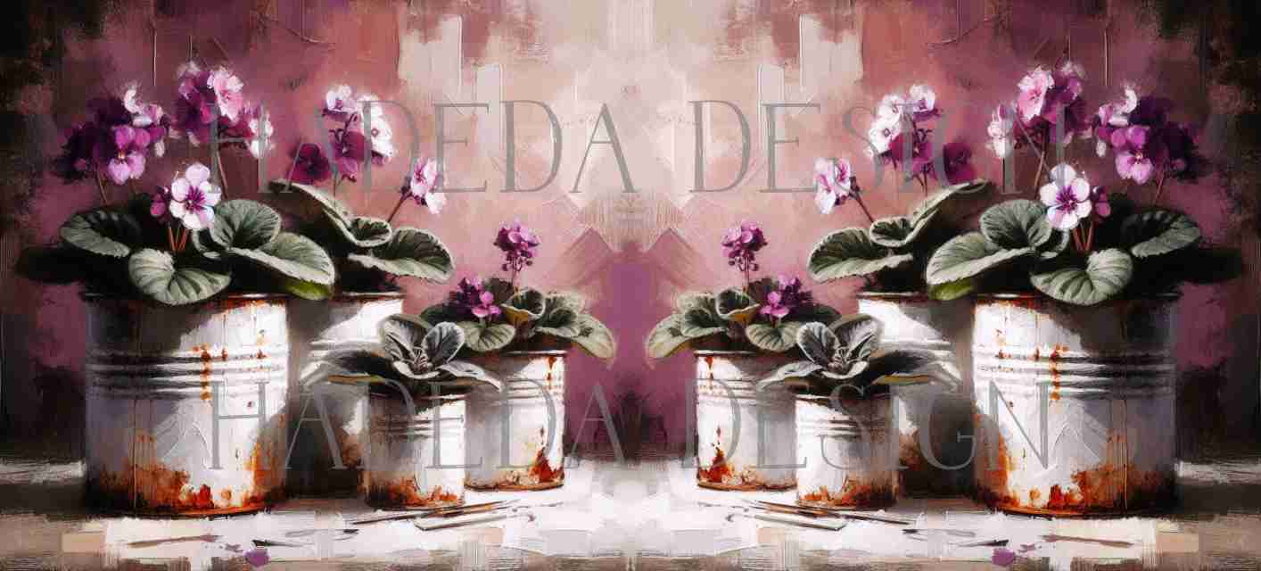 ArtWrap for Mugs Pink Violets and Apples - Mug Wrap Digital Designs for Sublimation of Standard Mug