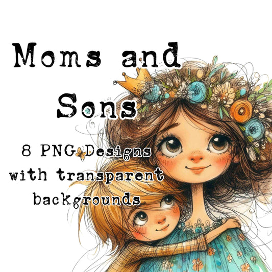Mother's Day - Moms and Sons -  PNG Elements - Sublimation, Digital and DTF Printing