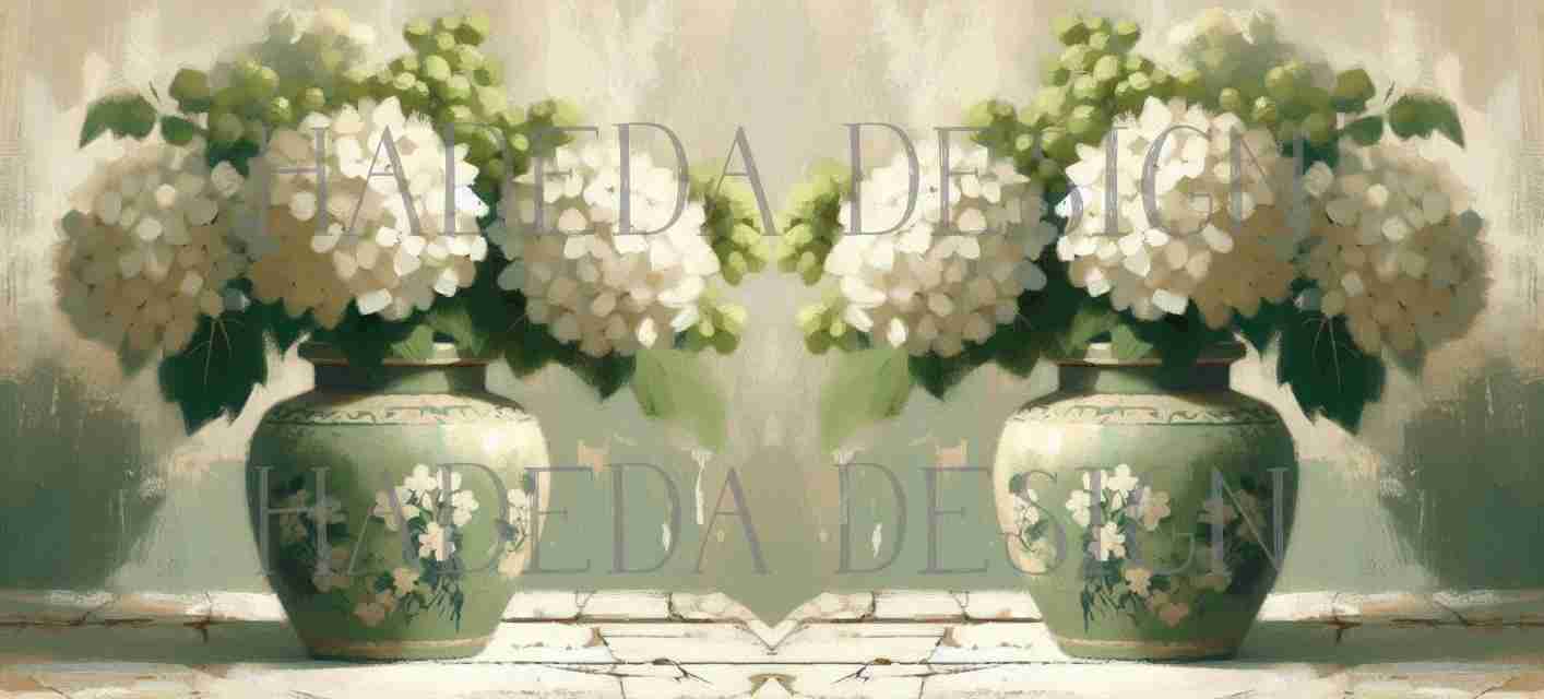 ArtWrap for Mugs Sage Hydrangeas - Mug Wrap Digital Designs for Sublimation of Standard Mug