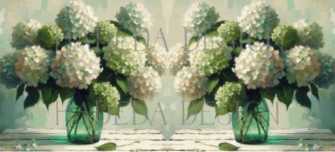 ArtWrap for Mugs Sage Hydrangeas - Mug Wrap Digital Designs for Sublimation of Standard Mug
