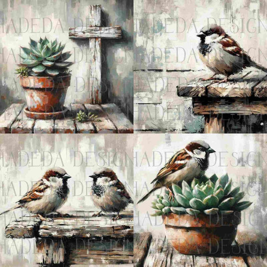 Sparrows and Succulents - Sublimation, Digital and DTF Printing
