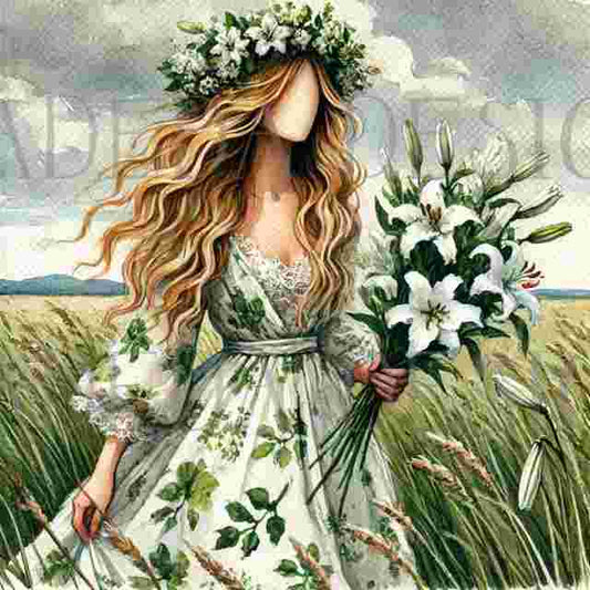 #2025 Field of Flowers White Artblocks -  Digital Designs for Sublimation, DTF and Printing