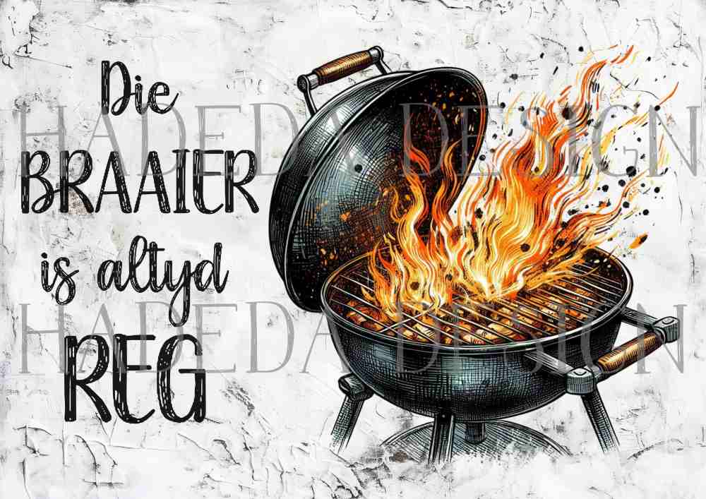 Kom Ons Braai A0 Digital Designs for Sublimation, Canvas, Scrapbooking Paper, Journaling, Mixed Media