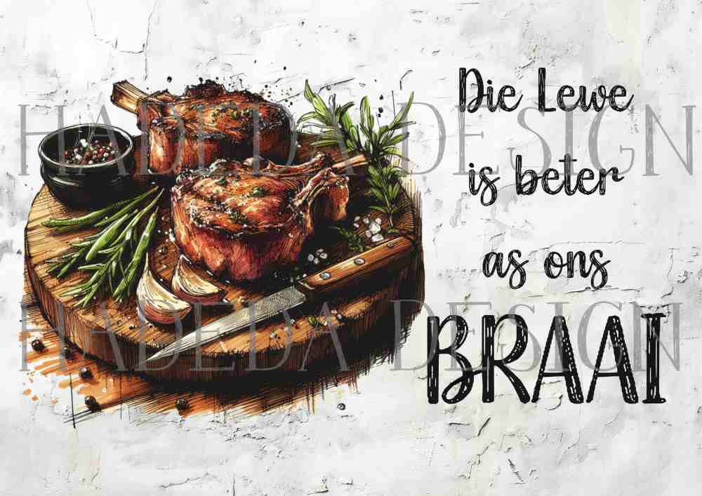 Kom Ons Braai A0 Digital Designs for Sublimation, Canvas, Scrapbooking Paper, Journaling, Mixed Media
