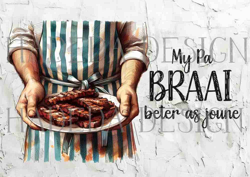 Kom Ons Braai A0 Digital Designs for Sublimation, Canvas, Scrapbooking Paper, Journaling, Mixed Media