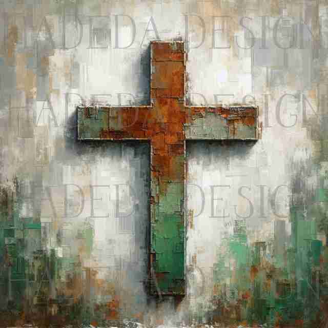 Angels and Crosses Green - Sublimation, Digital and DTF Printing
