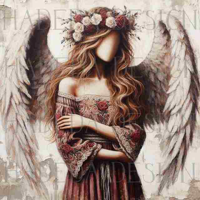 Angels and Crosses Rose - Sublimation, Digital and DTF Printing