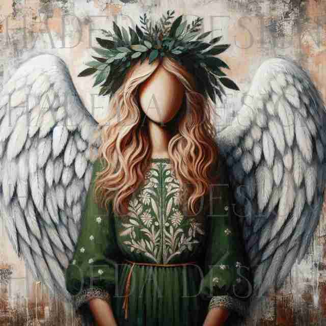 Angels and Crosses Green - Sublimation, Digital and DTF Printing