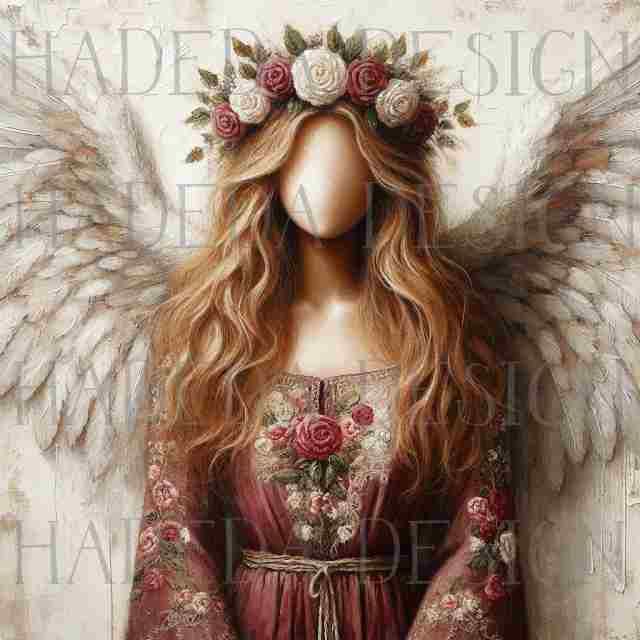 Angels and Crosses Rose - Sublimation, Digital and DTF Printing