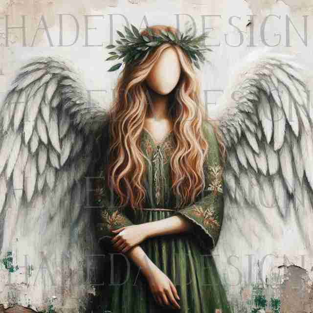 Angels and Crosses Green - Sublimation, Digital and DTF Printing