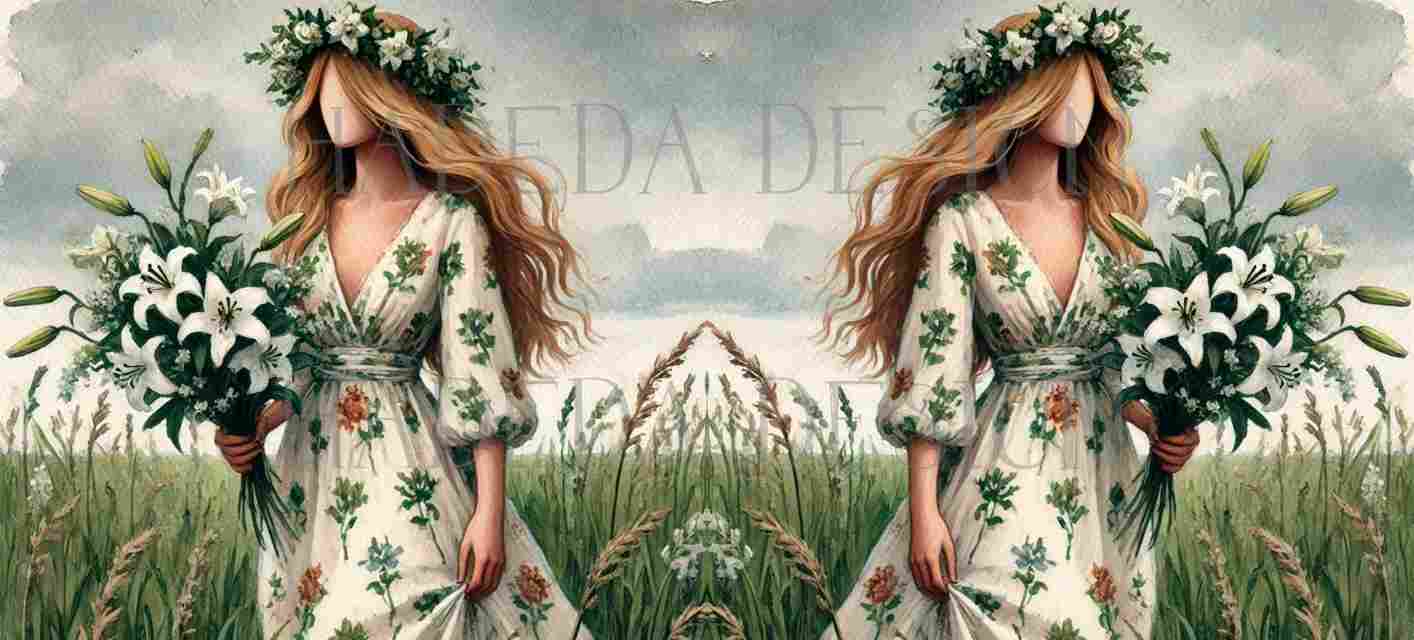 #2025 Field of Flowers White Mugwraps -  Digital Designs for Sublimation, DTF and Printing