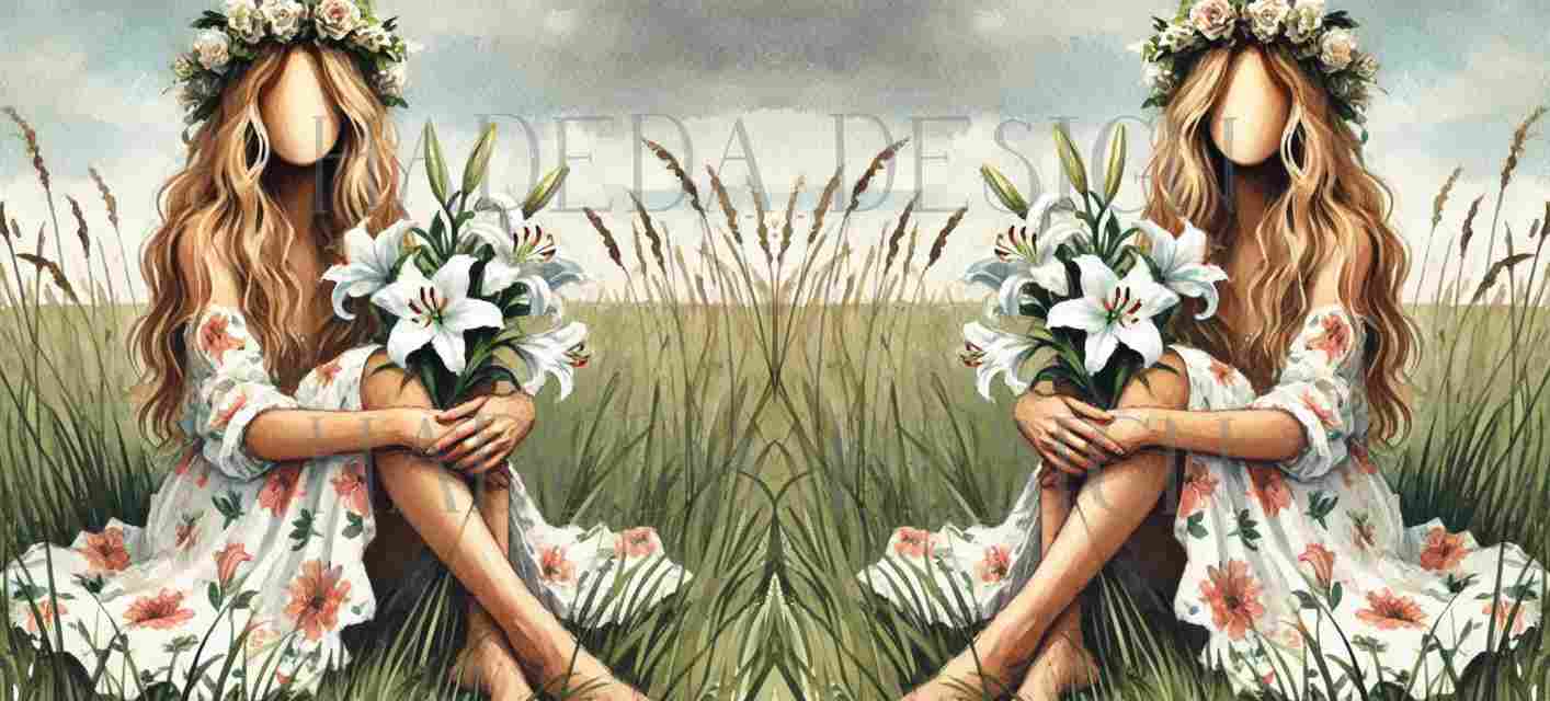 #2025 Field of Flowers White Mugwraps -  Digital Designs for Sublimation, DTF and Printing