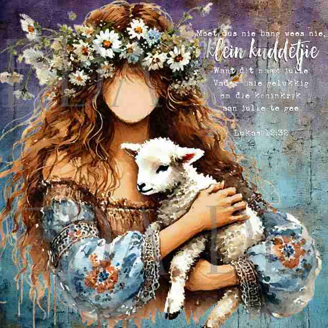 Luke 12:32 Bundle - Girl with Lamb - Sublimation, Digital and DTF Printing, Scrapbooking